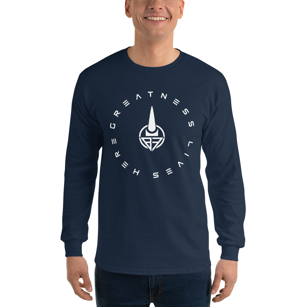 Greatness Lives Here Long Sleeve Shirt (WHITE)