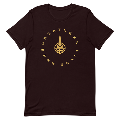 Greatness Lives Here Men's T-Shirt (GOLD)